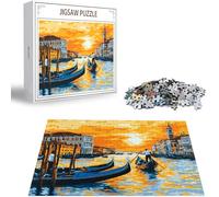 Puzzle pour Adultes 1500 Pièces, Venise Puzzle Adulte 1500 Pièces Lettres à l'arrière, Pas de poussière, Jeu éducatif défi Joue Art Puzzles Classiques Paysage, pour Personnes âgées 87x57cm H-5899