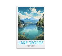 Puzzle pour Adultes 2000 - Affiche du lac George, New York - Puzzle pour Une activité familiale stimulante - Puzzle à Faire soi-même pour la décoration intérieure - 70 x 100 cm