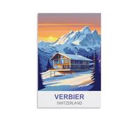 Puzzle pour Adultes 2000 pièces, Affiches de Verbier, Suisse, Jeu éducatif, Puzzle idéal pour se détendre et décorer Un Mur, 100 x 70 cm