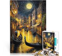 Puzzle pour Adultes 2000 pièces Belle Nuit à Venise Défi Difficile pour soulager Le Stress Cadeaux du Père Noël Secret 70x100cm