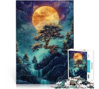 Puzzle pour Adultes 2000 pièces Bonsaï Cascade au Clair de Lune, Japon Jeux Amusants Renforcer l'amour Entre Les Couples 70x100cm