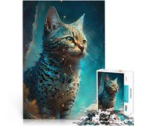 Puzzle pour Adultes 2000 pièces Chat du Bengale enchanteur Jouets de Divertissement Familial Cadeau Amusant 70x100cm