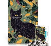 Puzzle pour Adultes 2000 pièces Chat Noir dans des Feuilles tourbillonnantes Impossible Car C'est Un pour Toute la Famille 70x100cm