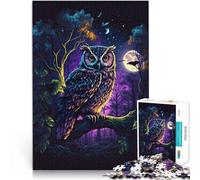 Puzzle pour Adultes 2000 pièces Chouette dans la forêt Nocturne Convient aux Personnes âgées de 14 Ans et Plus Chaque pièce est Unique - Jeu Amusant et Stimulant pour Toute la Famille Idées Cadeaux。