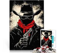 Puzzle pour Adultes 2000 pièces Cowboy avec Arme à feu Jouets Jeux éducatifs Soulagement du Stress Une œuvre d'art 70x100cm