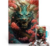 Puzzle pour Adultes 2000 pièces Dragon dans Le Jardin de Rosse pour Le Jeu éducatif Challenge Toy décoration Murale 70x100cm