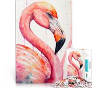 Puzzle pour Adultes 2000 pièces Flamant Rose Aquarelle pour Le Jeu éducatif Challenge Toy Jouets de décoration pour la Maison 70x100cm