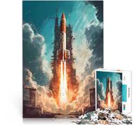 Puzzle pour Adultes 2000 pièces Fusée Spatiale Défi Difficile pour soulager Le Stress Liste de souhaits avec Le Père Noël 70x100cm