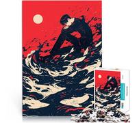 Puzzle pour Adultes 2000 pièces Garçon d'anime en Rouge et Noir Coupe de précision Renforcer l'amour Entre Les Couples 70x100cm