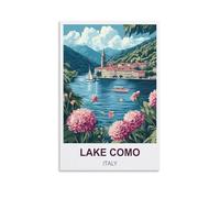 Puzzle pour Adultes 2000 pièces, Lac de Côme Italie, Jeu éducatif, idéal pour se détendre et décorer Un Mur, 100 x 70 cm