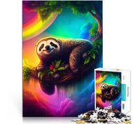 Puzzle pour Adultes 2000 pièces Paresseux Souriant dans Un Ciel Arc-en-Ciel Impossible Cadeau d'anniversaire, Cadeaux, décoration Murale 70x100cm