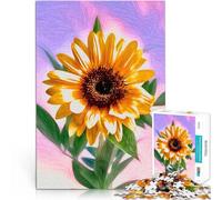 Puzzle pour Adultes 2000 pièces Peinture de Tournesol Jouet éducatif d'apprentissage avec Affiche et Feuille de Questions correspondantes 70x100cm
