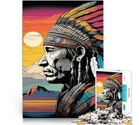 Puzzle pour Adultes 2000 pièces Portrait d'un Chef amérindien Séjour Anti-Stress pour Tuer Le Temps Super Cadeau 70x100cm