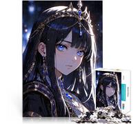 Puzzle pour Adultes 2000 pièces Princesse d'anime aux Yeux Bleus Jeux Jouets Cadeaux Liste de souhaits avec Le Père Noël 70x100cm