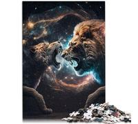 Puzzle pour Adultes 2000 pièces Universal Lion Fury pour Cadeaux de Puzzle Liste de souhaits de Noël avec Père Noël 27,56 po x 39,37 po pour Les 14 Ans