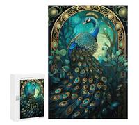 Puzzle pour Adultes 300 PCS Abstract Peacock Kintsugi Puzzle pour Adultes, Jeu Familial, Découpe De Précision, Cadeaux Uniques pour Anniversaires Et Noël 300 PCS