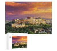 Puzzle pour Adultes 300 PCS Acropolis of Athens Ancient Wonders at Sunset Puzzles pour Adolescents, Jouet, Décoration Murale, Motif À Assembler, Interaction Parent-Enfant 300 PCS