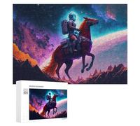 Puzzle pour Adultes 300 PCS Astronaut on Horseback in Space -2 Puzzles pour Adolescents, Jouet, Décoration Murale, Motif À Assembler, Interaction Parent-Enfant 300 PCS