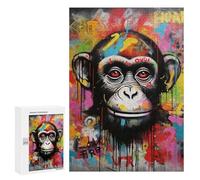 Puzzle pour Adultes 300 PCS Banksy Graffiti Ape Monkey Puzzle pour Adultes, Jeu De Réflexion, Décoration Murale, Idéal comme Cadeau 300 PCS