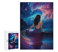 Puzzle pour Adultes 300 PCS Beautiful Space Girl Puzzles pour Adolescents Jeu Manuel Décoration Intérieure Jeu Stimulant Cadeaux 300 PCS