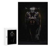 Puzzle pour Adultes 300 PCS Black Panther Gold Dark Puzzle pour Adultes Jeux Relaxants pour S'amuser en Famille Jeu Stimulant Cadeaux 300 PCS
