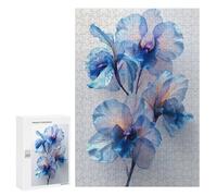 Puzzle pour Adultes 300 PCS Blue Iris Floral Puzzles pour Adolescents Jeux Relaxants Cadeaux pour Femmes Cadeaux Uniques pour Anniversaire Et Noël 300 PCS