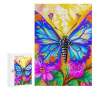 Puzzle pour Adultes 300 PCS Butterfly on A Yellow Jeux De Puzzle Relaxants Décoration Parfaite Cadeaux Uniques pour Anniversaire Et Noël 300 PCS