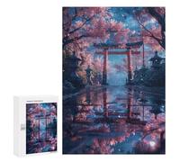 Puzzle pour Adultes 300 PCS Cherry Blossom Torii Gate Puzzle pour Adultes Jeux Relaxants pour S'amuser en Famille Jeu Stimulant Cadeaux 300 PCS