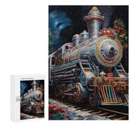 Puzzle pour Adultes 300 PCS Christmas Steam Train Magic Puzzle pour Adultes, Jeu De Réflexion, Cadeau pour Femmes, Activités Amusantes À La Maison, 300 PCS