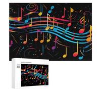 Puzzle pour Adultes 300 PCS Colorful Music Notes Dance Puzzles pour Adolescents, Jouet, Décoration Murale, Motif À Assembler, Interaction Parent-Enfant 300 PCS