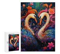 Puzzle pour Adultes 300 PCS Colorful Swans Artwork Casse-tête pour Adolescents, Jeu De Réflexion, Course De Vitesse, Cadeaux d'anniversaire Et Originaux 300 PCS