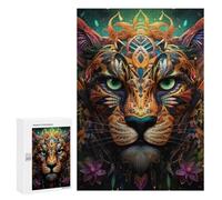 Puzzle pour Adultes 300 PCS Colorful Tiger Portrait -22 Puzzles pour Adolescents, Jouet, Décoration Murale, Motif À Assembler, Interaction Parent-Enfant 300 PCS