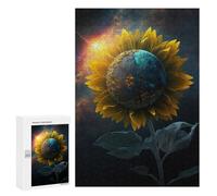 Puzzle pour Adultes 300 PCS Cosmic Sunflower Puzzles pour Adolescents Jeu Manuel Décoration Intérieure Jeu Stimulant Cadeaux 300 PCS