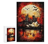 Puzzle pour Adultes 300 PCS Crimson Tide Gothic Sydney at Sunset Puzzles pour Adolescents Jeu Manuel Décoration Intérieure Jeu Stimulant Cadeaux 300 PCS