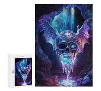 Puzzle pour Adultes 300 PCS Crystal Bat Skull Puzzle Casse-tête Amusant Et Humoristique, Idéal comme Cadeau 300 PCS
