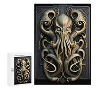Puzzle pour Adultes 300 PCS Cthulhu Golden Art Deco Puzzle pour Adultes, Jeu De Réflexion, Découpe De Précision, Cadeaux Uniques pour Anniversaire Et Noël 300 PCS