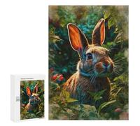 Puzzle pour Adultes 300 PCS Curious Rabbit in The Garden Puzzles pour Adolescents Jeu Manuel Décoration Intérieure Jeu Stimulant Cadeaux 300 PCS