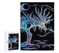Puzzle pour Adultes 300 PCS Deer at Night Puzzles pour Adolescents Jeux De Société Difficile Difficile Est Idéal comme Cadeau 300 PCS
