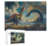 Puzzle pour Adultes 300 PCS Dinosaur Battle Epic Encounter Casse-tête pour Adolescents, Jeu De Réflexion, Course De Vitesse, Cadeaux d'anniversaire Et Originaux 300 PCS