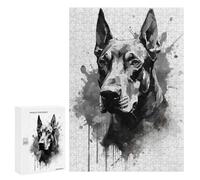 Puzzle pour Adultes 300 PCS Doberman Pinscher Portrait Puzzles pour Adolescents Jeu Manuel Décoration Intérieure Jeu Stimulant Cadeaux 300 PCS