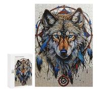 Puzzle pour Adultes 300 PCS Dream Catcher Wolf Puzzles pour Adolescents Jeux Relaxants Cadeaux pour Femmes Cadeaux Uniques pour Anniversaire Et Noël 300 PCS