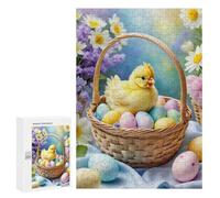 Puzzle pour Adultes 300 PCS Easter Basket with Chick Puzzle pour Adultes, Jeu Manuel, Décoration Murale, Cadeau d'anniversaire Et Cadeau Unique 300 PCS