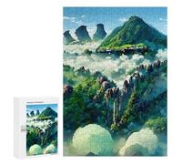 Puzzle pour Adultes 300 PCS Enchanted Forest Above The Clouds Casse-tête pour Adolescents, Jeu De Réflexion, Course De Vitesse, Cadeaux d'anniversaire Et Originaux 300 PCS