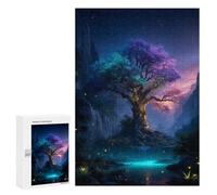 Puzzle pour Adultes 300 PCS Enchanted Forest Glowing Tree Puzzles pour Adolescents Découpe De Précision pour Anniversaire, Noël Jouet Jeu Intellectuel 300 PCS