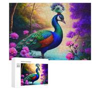 Puzzle pour Adultes 300 PCS Enchanted Peacock in Bloom Casse-tête pour Adolescents, Jeu De Réflexion, Course De Vitesse, Cadeaux d'anniversaire Et Originaux 300 PCS