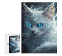 Puzzle pour Adultes 300 PCS Enchanted Snow Cat Portrait Puzzles pour Adolescents Découpe De Précision pour Anniversaire, Noël Jouet Jeu Intellectuel 300 PCS