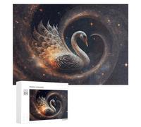 Puzzle pour Adultes 300 PCS Enchanted Swan in A Heart-Shaped Frame Casse-tête pour Adolescents, Jeu De Réflexion, Course De Vitesse, Cadeaux d'anniversaire Et Originaux 300 PCS