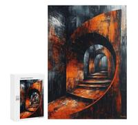 Puzzle Pour Adultes 300 PCS Endless Spiral - Surreal Dystopian Staircase, Dark Abstract Art Puzzles Pour Adultes Jeu Manuel Pour Améliorer La Mémoire Cadeaux Uniques Pour Un Anniversaire Et Noël 300 P