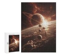 Puzzle pour Adultes 300 PCS Exploring The Solar System Planets and Moons Puzzles pour Adolescents Découpe De Précision pour Anniversaire, Noël Jouet Jeu Intellectuel 300 PCS