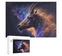 Puzzle pour Adultes 300 PCS Fantasy Ram with Celestial Background Puzzles pour Adolescents, Jouet, Décoration Murale, Motif À Assembler, Interaction Parent-Enfant 300 PCS